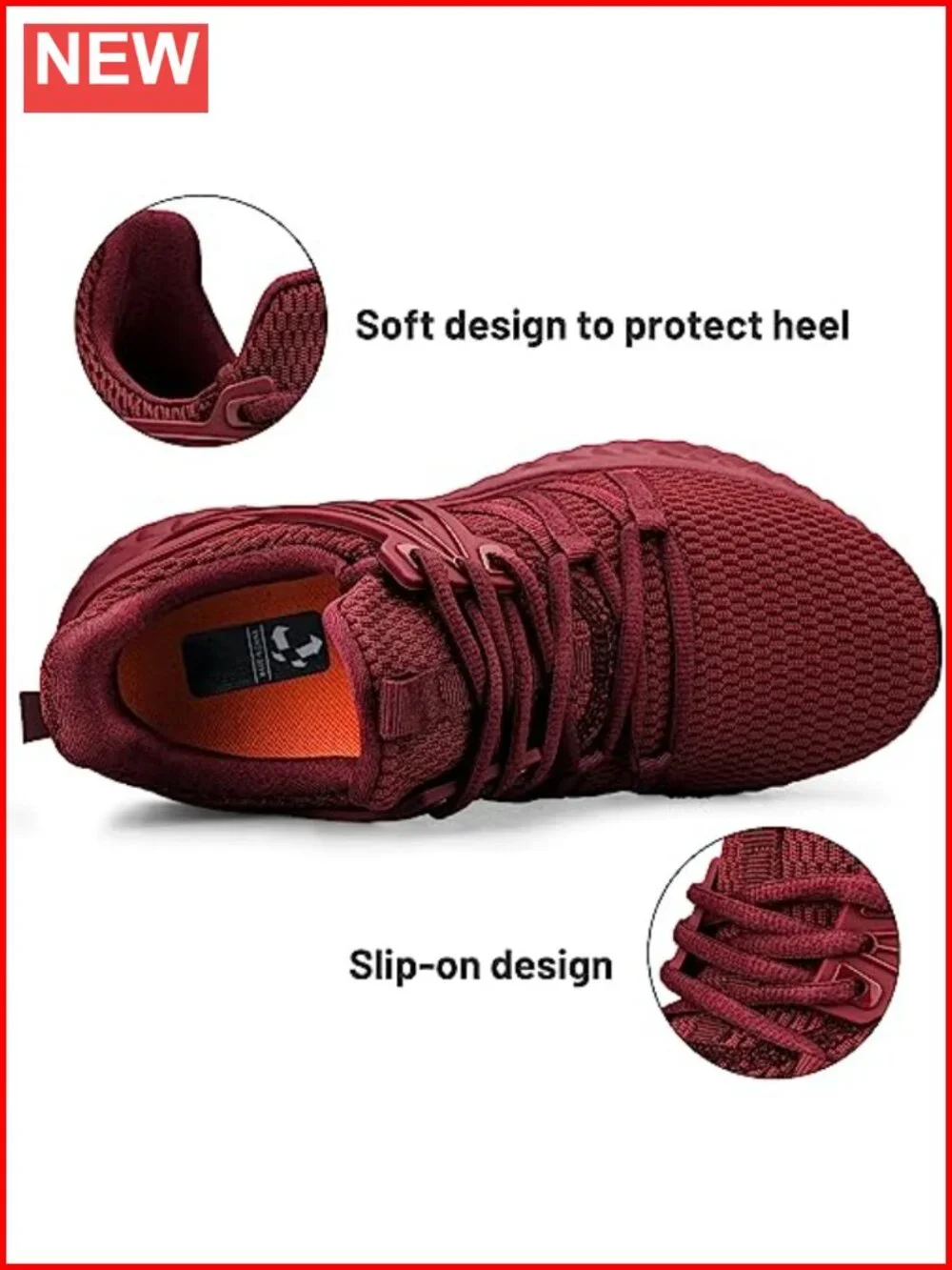 Slip On Sneakers Walking Tennis Shoes Lightweight Casual for Gym Travel